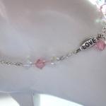 Sparkle Love Anklet, Pink S..