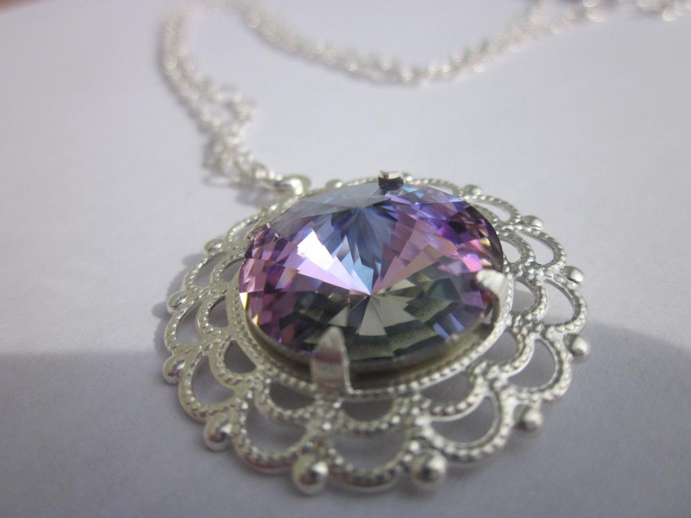Swarovski crystal "light vitrail rivoli" necklace